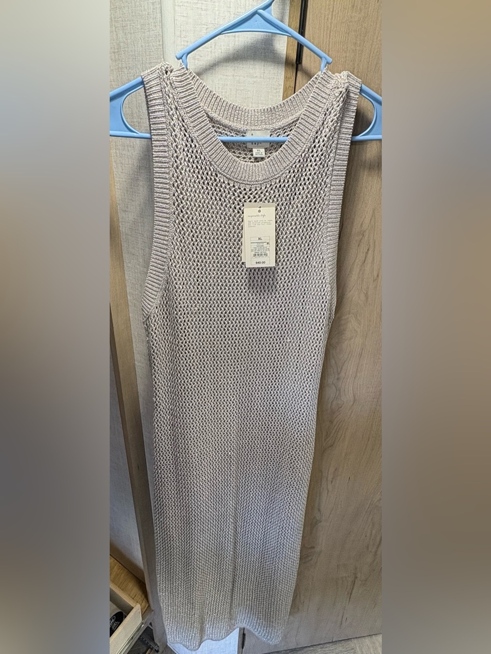 Thread & Supply Sleeveless Open-Weave Knit Top - Silver